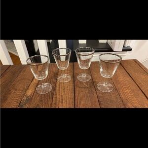 Vintage Clear Glass Goblet Set (4)